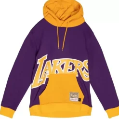 Men Mitchell & Ness Hoodies & Sweatshirts-Big Face Hoodie 5.0 Los Angeles Lakers