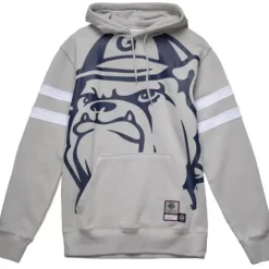 Men Mitchell & Ness Hoodies & Sweatshirts-Big Face Hoodie Georgetown University