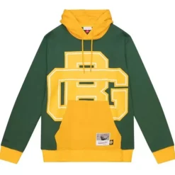 Men Mitchell & Ness Hoodies & Sweatshirts-Big Face Hoody 5.0 Green Bay Packers