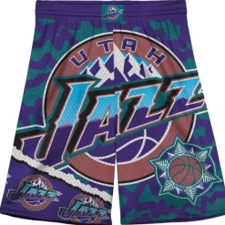 Youth Mitchell & Ness Big Kids-Big Face Jumbotron Mesh Shorts Utah Jazz