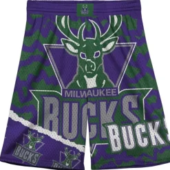 Youth Mitchell & Ness Big Kids-Big Face Jumbotron Mesh Shorts Milwaukee Bucks