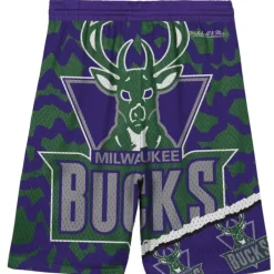 Youth Mitchell & Ness Big Kids-Big Face Jumbotron Mesh Shorts Milwaukee Bucks