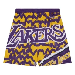 Youth Mitchell & Ness Big Kids-Big Face Jumbotron Mesh Shorts Los Angeles Lakers