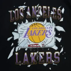 Men Mitchell & Ness T-Shirts & Tops-Big Face Ls Tee 6.0 Los Angeles Lakers