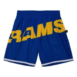 Men Mitchell & Ness Shorts-Big Face Shorts Los Angeles Rams