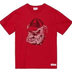 Men Mitchell & Ness T-Shirts & Tops-Big Logo 2 Tee University Of Georgia