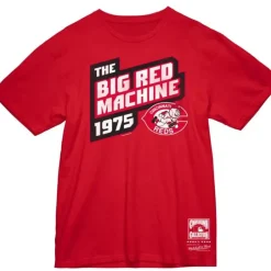 Men Mitchell & Ness T-Shirts & Tops-Big Red Machine Tee Cincinnati Reds
