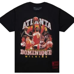 Men Mitchell & Ness T-Shirts & Tops-Bling Ss Tee Hwc Atlanta Hawks Dominique Wilkins