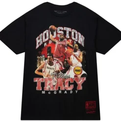 Men Mitchell & Ness T-Shirts & Tops-Bling Ss Tee Hwc Houston Rockets Tracy Mcgrady