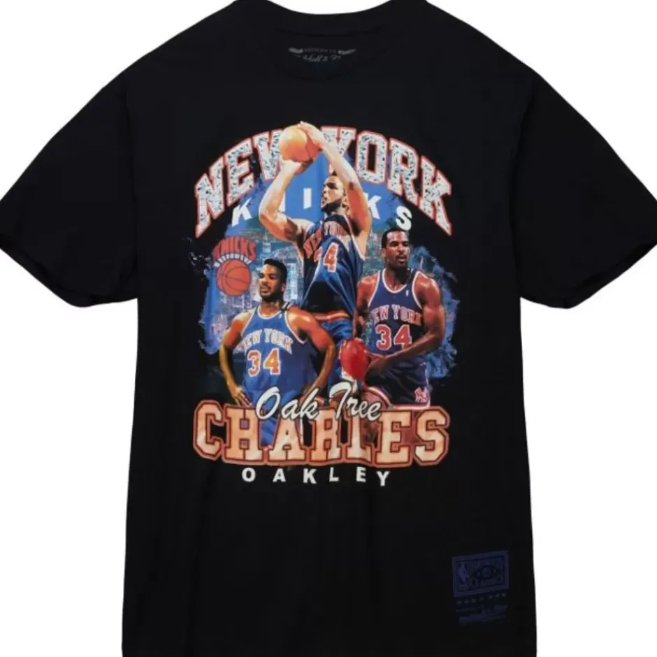 Men Mitchell & Ness T-Shirts & Tops-Bling Ss Tee Hwc New York Knicks Charles Oakley