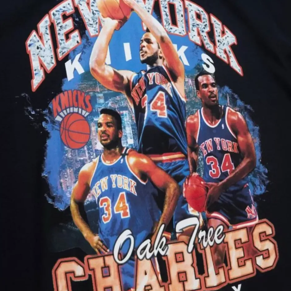 Men Mitchell & Ness T-Shirts & Tops-Bling Ss Tee Hwc New York Knicks Charles Oakley