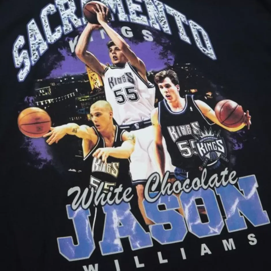 Men Mitchell & Ness T-Shirts & Tops-Bling Ss Tee Hwc Sacramento Kings Jason Williams