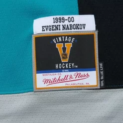 Mitchell & Ness Nhl Blue Line-Blue Line Evgeni Nabokov San Jose Sharks Dark 1999 Jersey