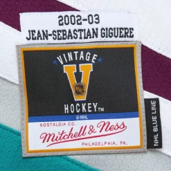 Mitchell & Ness Nhl Blue Line-Blue Line J-S Giguere Anaheim Ducks White 2002 Jersey