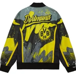 Men Mitchell & Ness Jackets & Outerwear-Borussia Dortmund Warmup Jacket