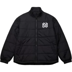 Men Mitchell & Ness Jackets & Outerwear-Branded In The Clutch Puffer Jacket Vintage Logo
