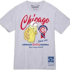 Men Mitchell & Ness T-Shirts & Tops-Brew Tee Chicago Cubs