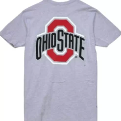 Men Mitchell & Ness T-Shirts & Tops-Buckeye Football Tee Ohio State