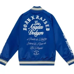 Men Mitchell & Ness Jackets & Outerwear-Bxr Pueblo Satin Jacket Los Angeles Dodgers