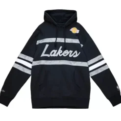 Men Mitchell & Ness Hoodies & Sweatshirts-Camo Reflective Head Coach Hoodie Los Angeles Lakers
