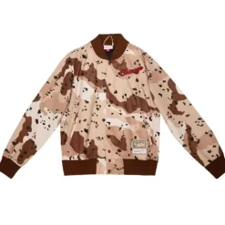 Men Mitchell & Ness Jackets & Outerwear-Camo Reflective Jacket Chicago Bulls