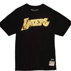 Men Mitchell & Ness T-Shirts & Tops-Camo Reflective Ss Tee Los Angeles Lakers