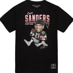 Men Mitchell & Ness T-Shirts & Tops-Caricatures Tee Atlanta Falcons Deion Sanders