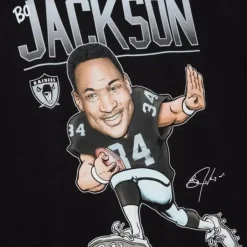 Men Mitchell & Ness T-Shirts & Tops-Caricatures Tee Los Angeles Raiders Bo Jackson