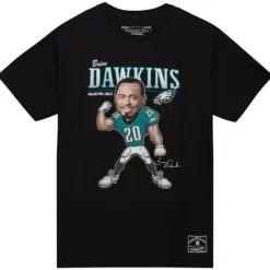 Men Mitchell & Ness T-Shirts & Tops-Caricatures Tee Philadelphia Eagles Brian Dawkins