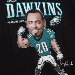 Men Mitchell & Ness T-Shirts & Tops-Caricatures Tee Philadelphia Eagles Brian Dawkins