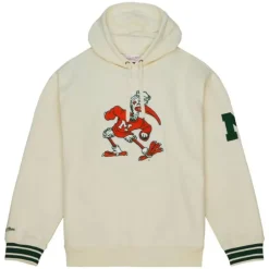 Men Mitchell & Ness Hoodies & Sweatshirts-Chainstitch Heavyweight Hoodie Retro University Of Miami