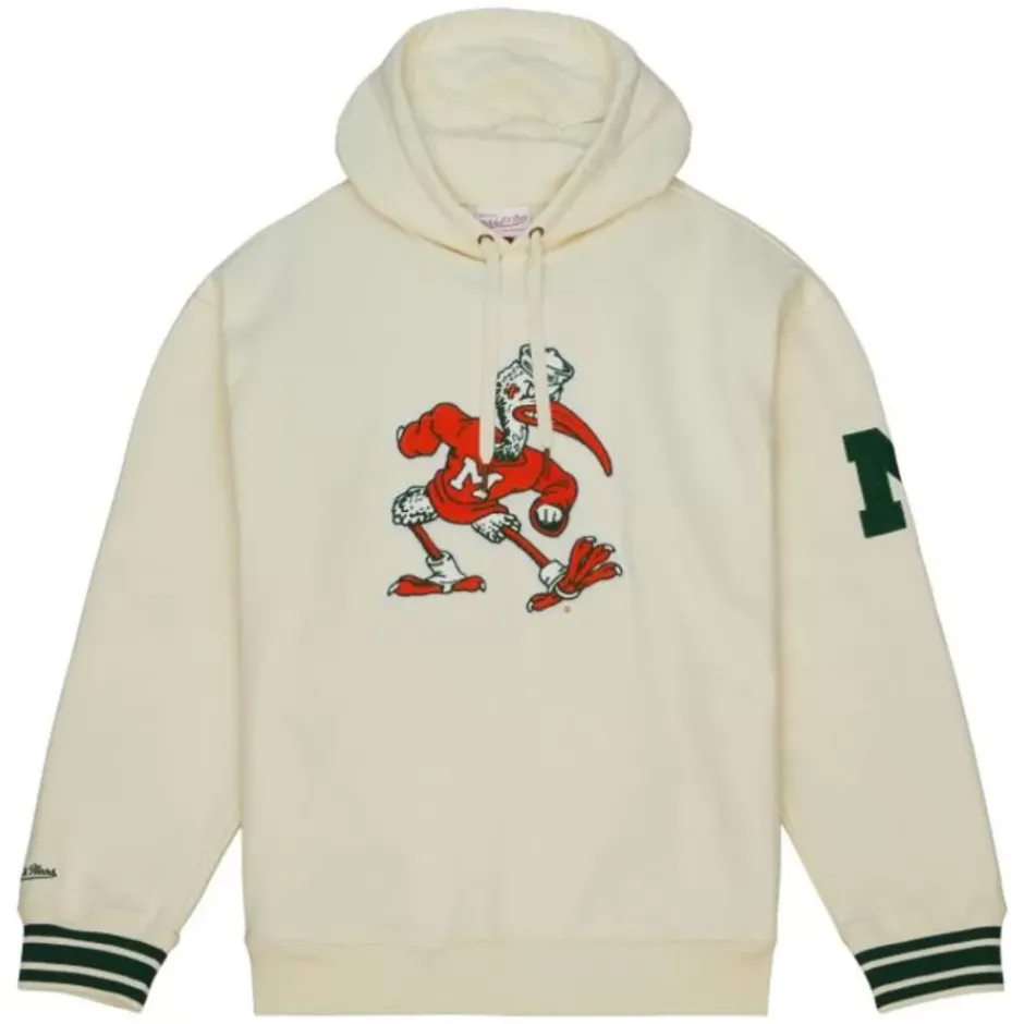 Men Mitchell & Ness Hoodies & Sweatshirts-Chainstitch Heavyweight Hoodie Retro University Of Miami