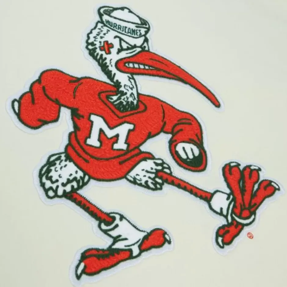 Men Mitchell & Ness Hoodies & Sweatshirts-Chainstitch Heavyweight Hoodie Retro University Of Miami