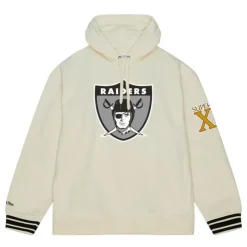 Men Mitchell & Ness Hoodies & Sweatshirts-Chainstitch Heavyweight Hoodie Retro Oakland Raiders