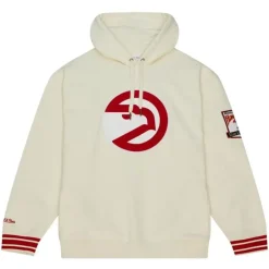 Men Mitchell & Ness Hoodies & Sweatshirts-Chainstitch Heavyweight Hoodie Retro Atlanta Hawks