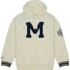 Men Mitchell & Ness Hoodies & Sweatshirts-Chainstitch Heavyweight Hoodie Retro University Of Michigan