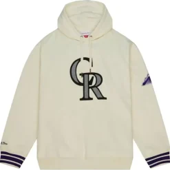 Men Mitchell & Ness Hoodies & Sweatshirts-Chainstitch Heavyweight Hoodie Current Colorado Rockies