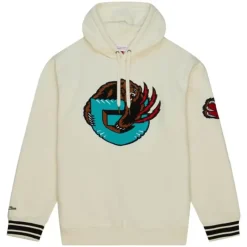 Men Mitchell & Ness Hoodies & Sweatshirts-Chainstitch Heavyweight Hoodie Retro Vancouver Grizzlies