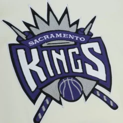 Men Mitchell & Ness Hoodies & Sweatshirts-Chainstitch Heavyweight Hoodie Retro Sacramento Kings