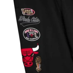 Men Mitchell & Ness Pants-Champ City Fleece Jogger Chicago Bulls