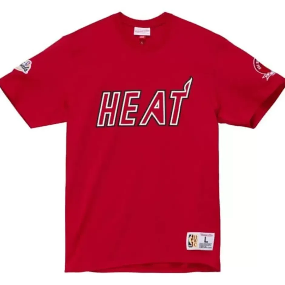 Men Mitchell & Ness T-Shirts & Tops-Champ City Ss Tee Miami Heat