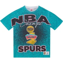 Men Mitchell & Ness T-Shirts & Tops-Champ City Sublimated Ss Tee San Antonio Spurs