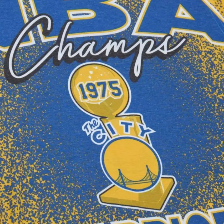 Men Mitchell & Ness T-Shirts & Tops-Champ City Sublimated Ss Tee Golden State Warriors