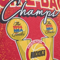 Men Mitchell & Ness T-Shirts & Tops-Champ City Sublimated Ss Tee Houston Rockets