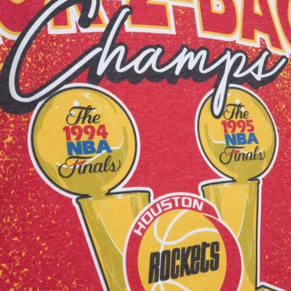 Men Mitchell & Ness T-Shirts & Tops-Champ City Sublimated Ss Tee Houston Rockets