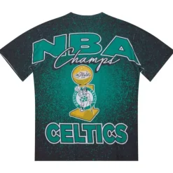 Men Mitchell & Ness T-Shirts & Tops-Champ City Sublimated Ss Tee Boston Celtics