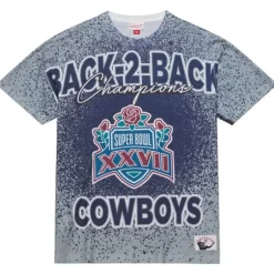 Men Mitchell & Ness T-Shirts & Tops-Champ City Sublimated Ss Tee Dallas Cowboys