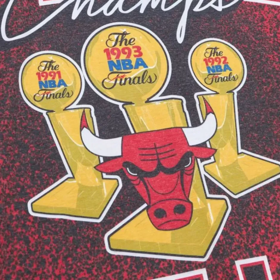 Men Mitchell & Ness T-Shirts & Tops-Champ City Sublimated Ss Tee Chicago Bulls