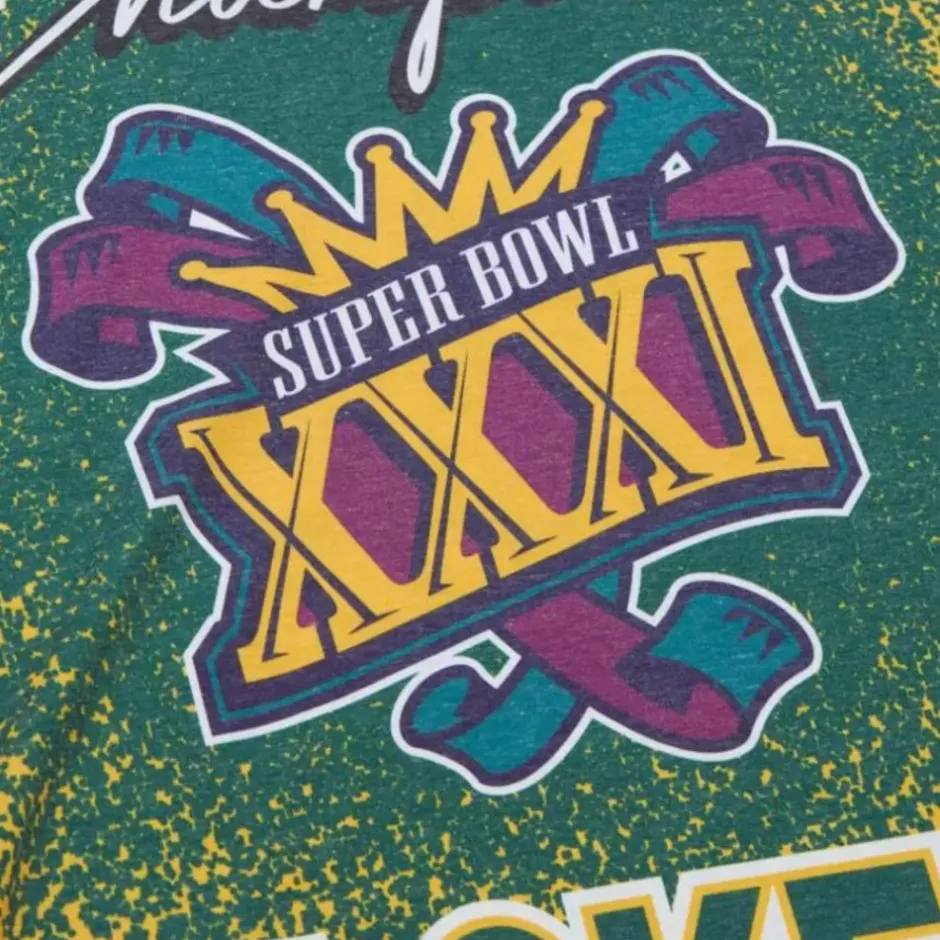 Men Mitchell & Ness T-Shirts & Tops-Champ City Sublimated Ss Tee Green Bay Packers