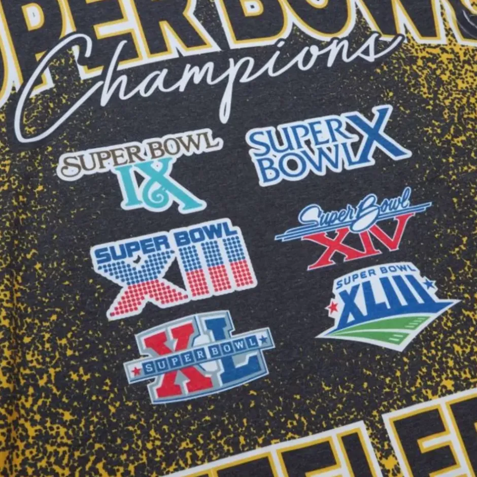 Men Mitchell & Ness T-Shirts & Tops-Champ City Sublimated Ss Tee Pittsburgh Steelers